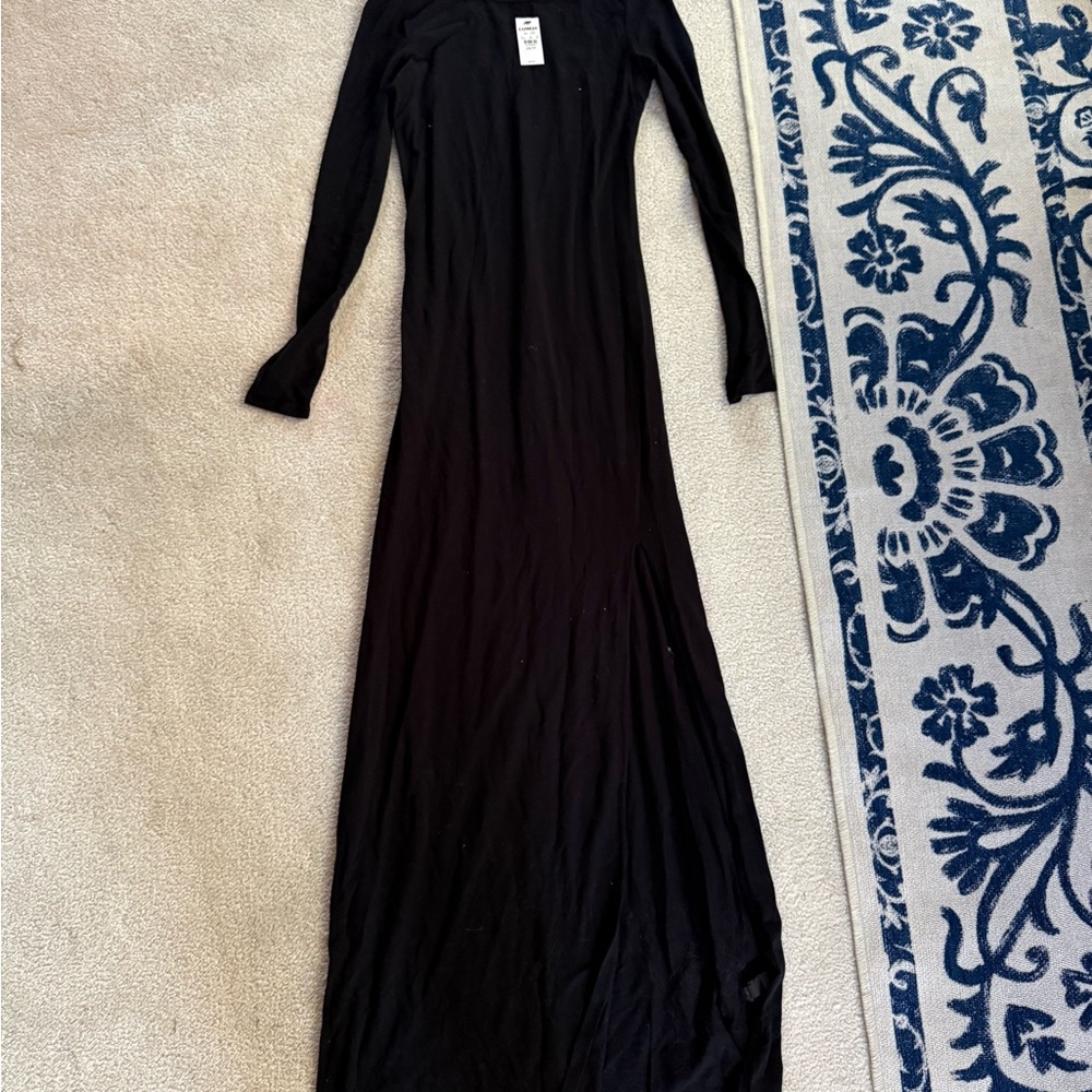 Express Black Long Sleeve Maxi Dress